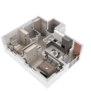 2-к квартира, строящийся дом, 51м2, 3/17 этаж