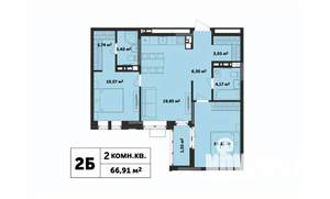 2-к квартира, строящийся дом, 67м2, 16/17 этаж