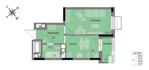 1-к квартира, вторичка, 34м2, 5/17 этаж