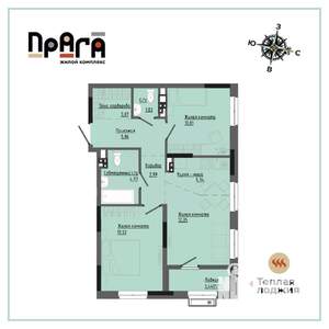 2-к квартира, вторичка, 62м2, 4/17 этаж