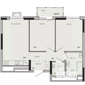 2-к квартира, строящийся дом, 56м2, 2/17 этаж