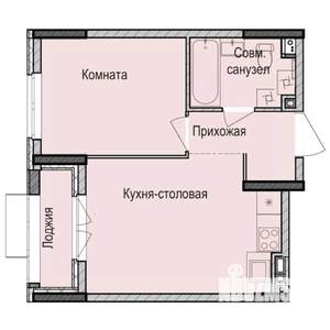 1-к квартира, строящийся дом, 35м2, 17/17 этаж