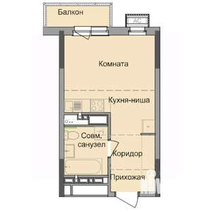 Студия квартира, строящийся дом, 26м2, 9/17 этаж