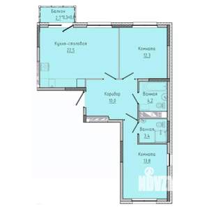 2-к квартира, вторичка, 67м2, 4/17 этаж