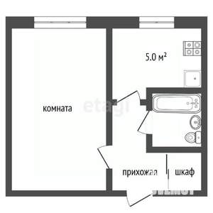 1-к квартира, вторичка, 30м2, 1/5 этаж