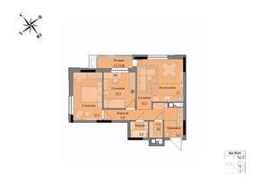 3-к квартира, вторичка, 59м2, 2/17 этаж