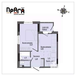 1-к квартира, вторичка, 38м2, 2/17 этаж