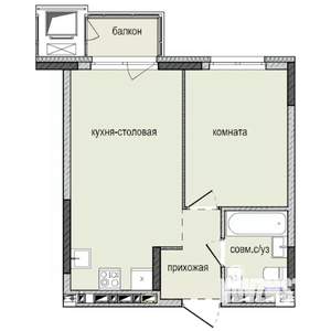 1-к квартира, строящийся дом, 37м2, 12/16 этаж