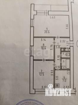 3-к квартира, вторичка, 61м2, 2/9 этаж