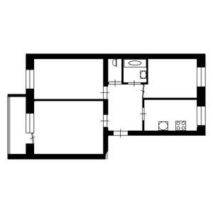 3-к квартира, вторичка, 60м2, 4/5 этаж