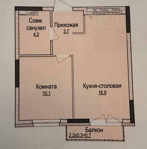 1-к квартира, вторичка, 35м2, 8/10 этаж