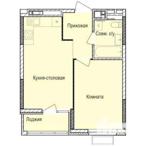 1-к квартира, строящийся дом, 38м2, 4/17 этаж