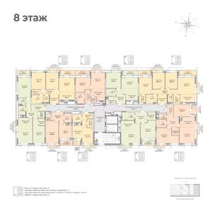 2-к квартира, строящийся дом, 74м2, 8/17 этаж