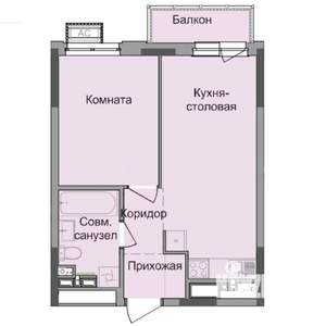 1-к квартира, строящийся дом, 38м2, 10/17 этаж
