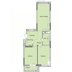 2-к квартира, строящийся дом, 66м2, 4/17 этаж