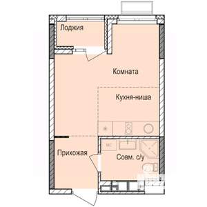 Студия квартира, строящийся дом, 26м2, 5/17 этаж