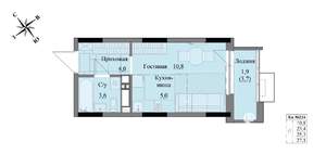 Студия квартира, вторичка, 25м2, 16/17 этаж