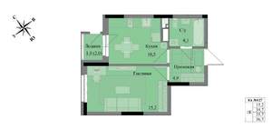 1-к квартира, вторичка, 36м2, 9/17 этаж