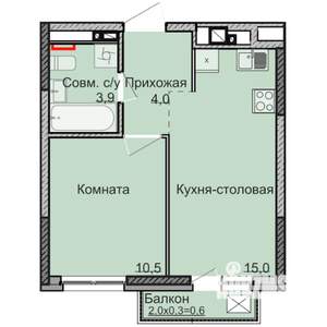 1-к квартира, вторичка, 34м2, 2/17 этаж