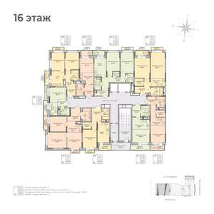 2-к квартира, строящийся дом, 48м2, 16/17 этаж