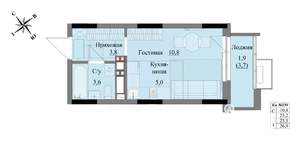 Студия квартира, вторичка, 25м2, 17/17 этаж