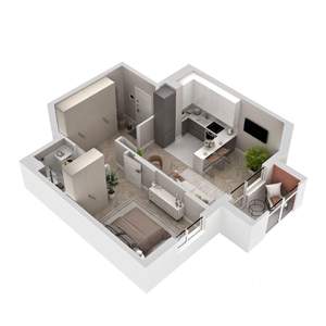 2-к квартира, строящийся дом, 46м2, 1/17 этаж