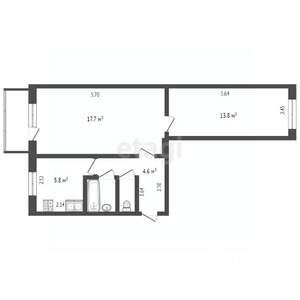 2-к квартира, вторичка, 44м2, 4/5 этаж