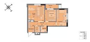 3-к квартира, вторичка, 59м2, 16/17 этаж