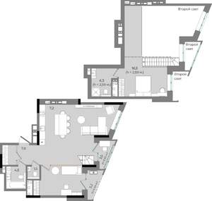 2-к квартира, вторичка, 95м2, 16/16 этаж