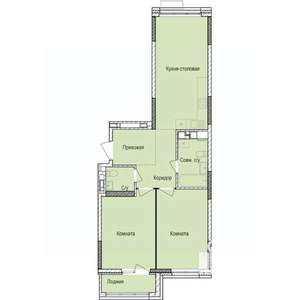 2-к квартира, строящийся дом, 66м2, 15/17 этаж