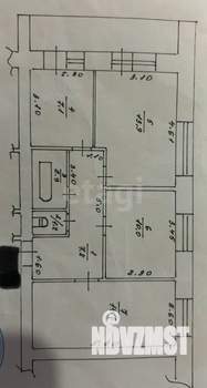 3-к квартира, вторичка, 59м2, 2/2 этаж