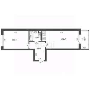1-к квартира, вторичка, 41м2, 4/8 этаж