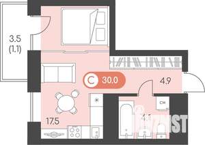 Студия квартира, вторичка, 30м2, 19/24 этаж