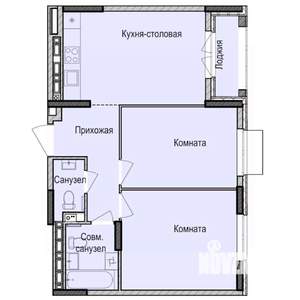 2-к квартира, строящийся дом, 56м2, 10/17 этаж
