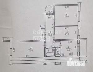 3-к квартира, вторичка, 68м2, 8/10 этаж