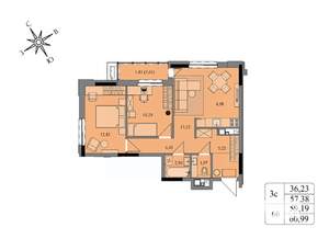 3-к квартира, вторичка, 59м2, 5/17 этаж