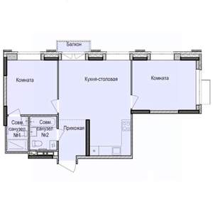 2-к квартира, строящийся дом, 60м2, 13/17 этаж