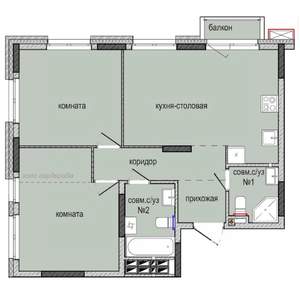 2-к квартира, вторичка, 62м2, 10/16 этаж