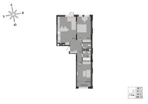 2-к квартира, строящийся дом, 65м2, 17/17 этаж