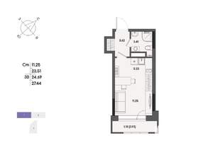 1-к квартира, вторичка, 25м2, 4/17 этаж