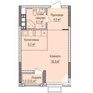 Студия квартира, строящийся дом, 31м2, 17/17 этаж