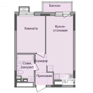 1-к квартира, строящийся дом, 38м2, 10/17 этаж