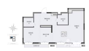 Студия квартира, вторичка, 73м2, 9/9 этаж