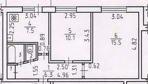 2-к квартира, вторичка, 43м2, 5/9 этаж