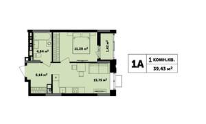 1-к квартира, строящийся дом, 39м2, 2/17 этаж