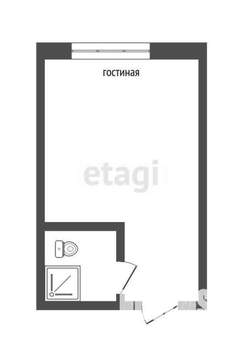 Студия квартира, вторичка, 13м2, 4/9 этаж