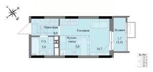 Студия квартира, вторичка, 25м2, 5/17 этаж