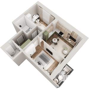 2-к квартира, строящийся дом, 54м2, 16/17 этаж