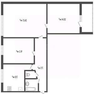 3-к квартира, вторичка, 54м2, 2/9 этаж