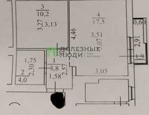 1-к квартира, вторичка, 38м2, 12/17 этаж